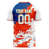 Custom White Red Pattern Soccer Jersey
