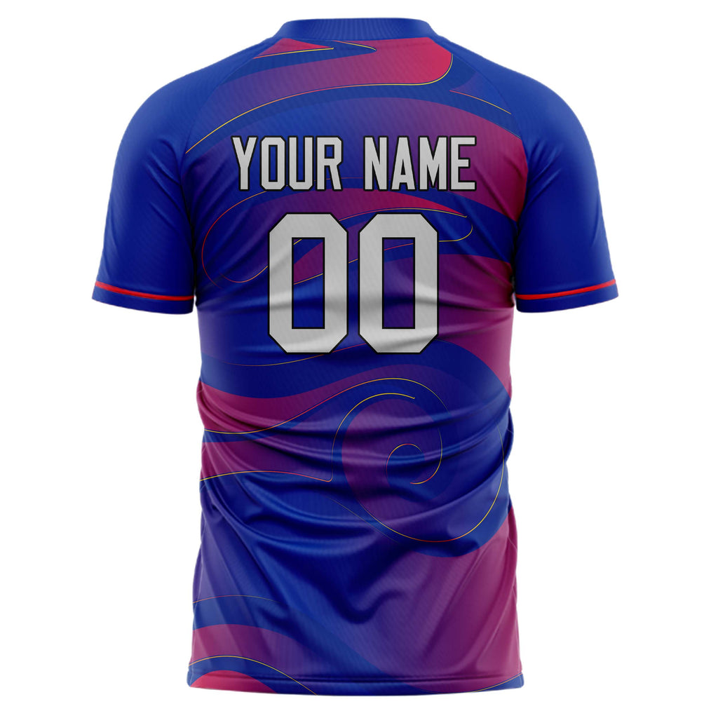 Custom Royal Red Pattern Soccer Jersey
