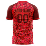 Custom Red Crimson Pattern Soccer Jersey