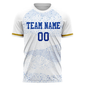 Custom White Royal Pattern Soccer Jersey