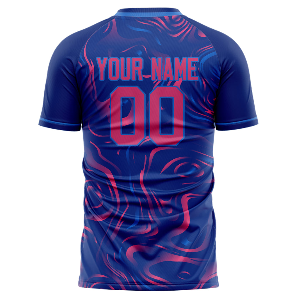 Custom Royal Pink Pattern Soccer Jersey
