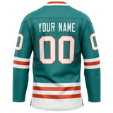 Custom Aqua White Solid Colour Hockey Jersey
