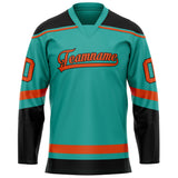 Custom Aqua Orange Solid Colour Hockey Jersey