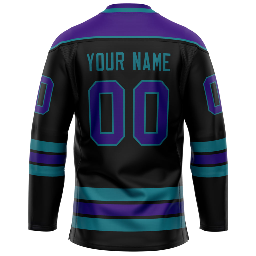 Custom Black Purple Solid Colour Hockey Jersey