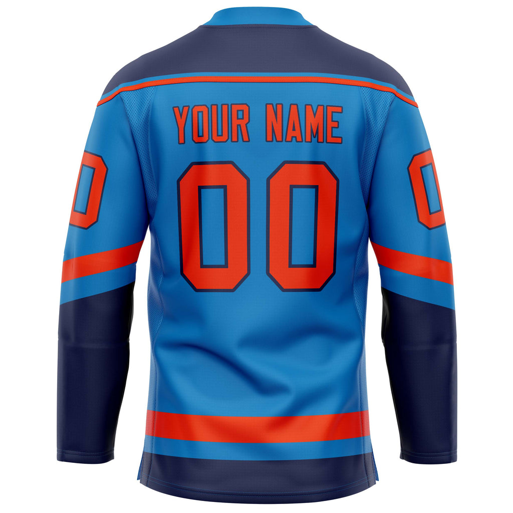 Custom Blue Red Solid Colour Hockey Jersey