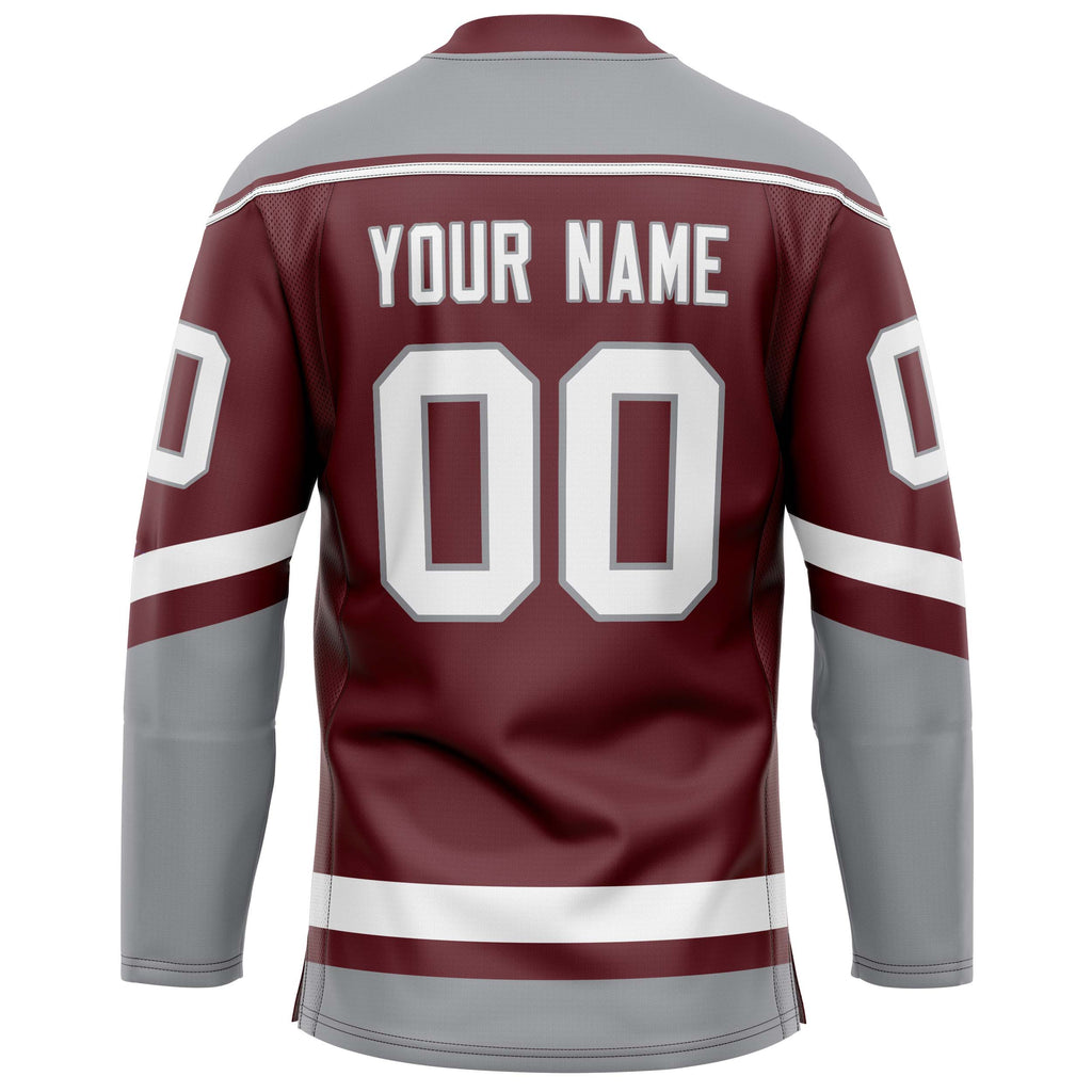 Custom Brown Gray Solid Colour Hockey Jersey