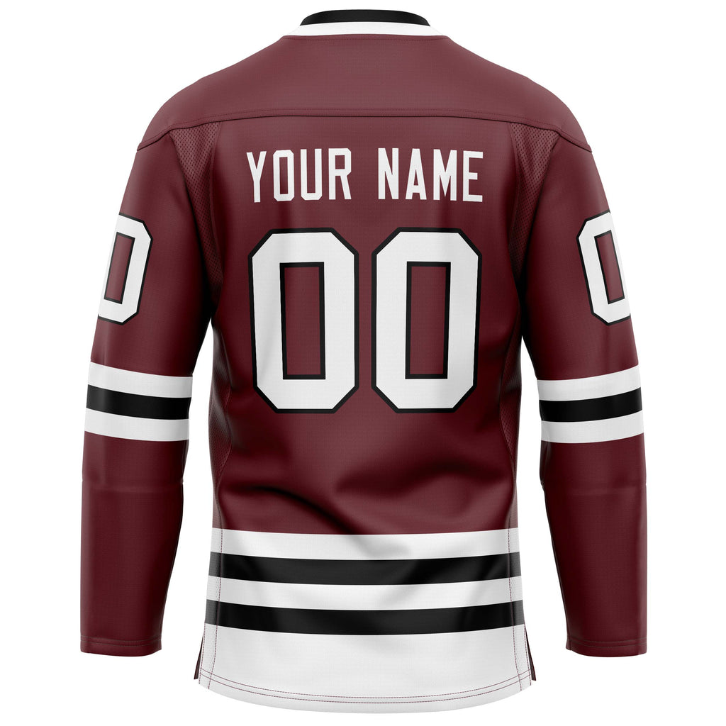 Custom Brown White Solid Colour Hockey Jersey