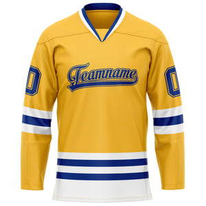 Custom Gold Royal Solid Colour Hockey Jersey