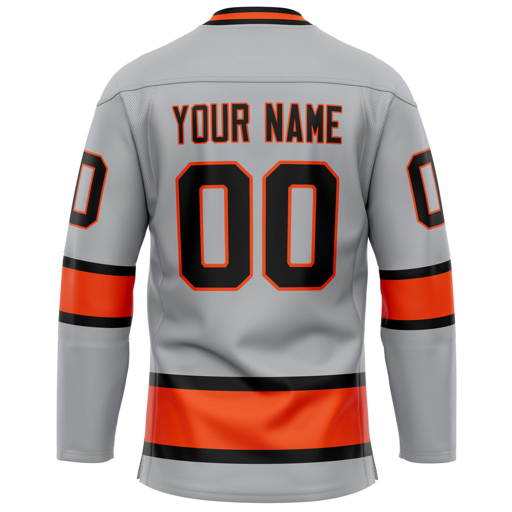 Custom Gray Red Solid Colour Hockey Jersey
