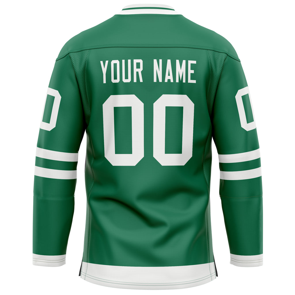Custom Green White Solid Colour Hockey Jersey