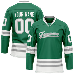Custom Green White Solid Colour Hockey Jersey