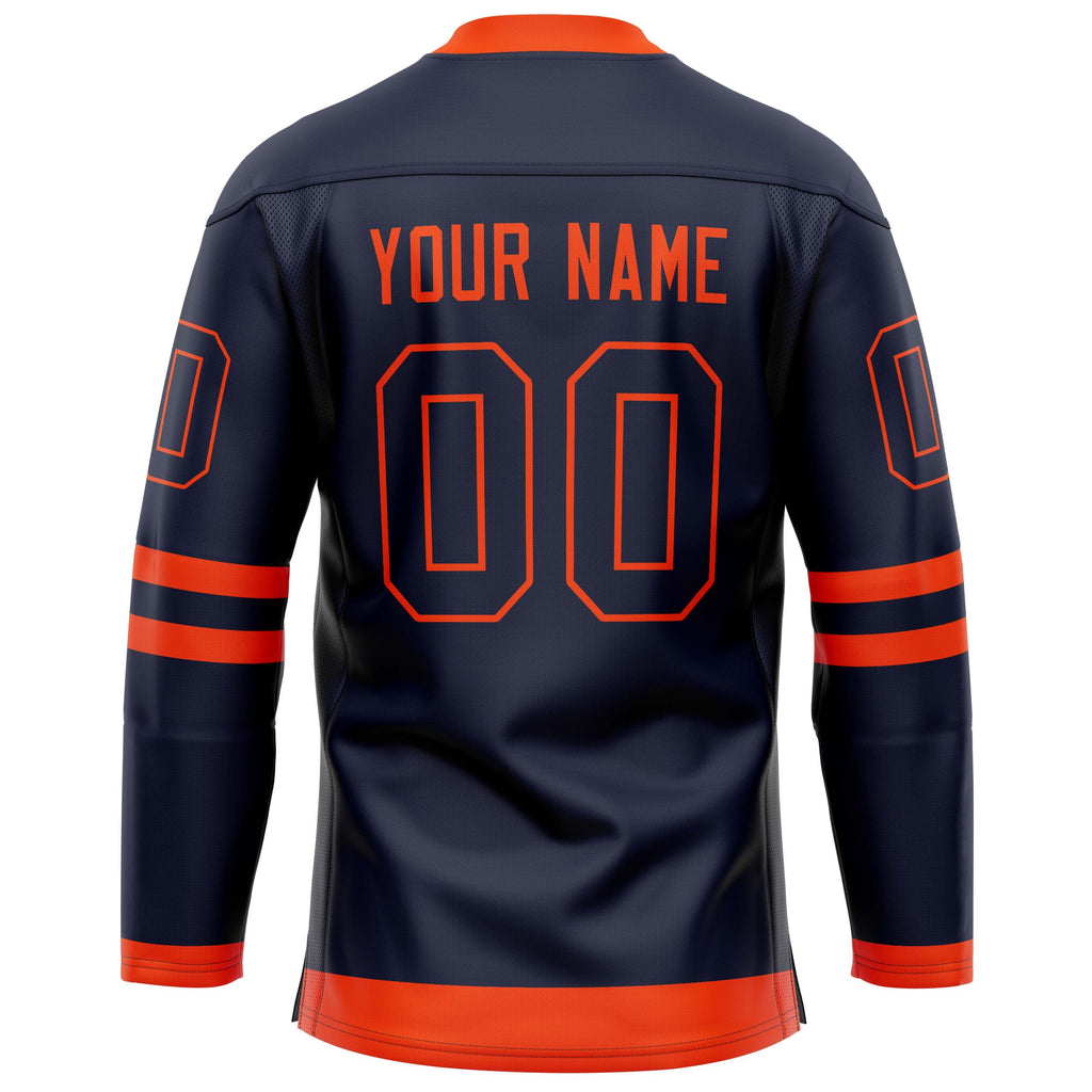 Custom Navy Red Solid Colour Hockey Jersey