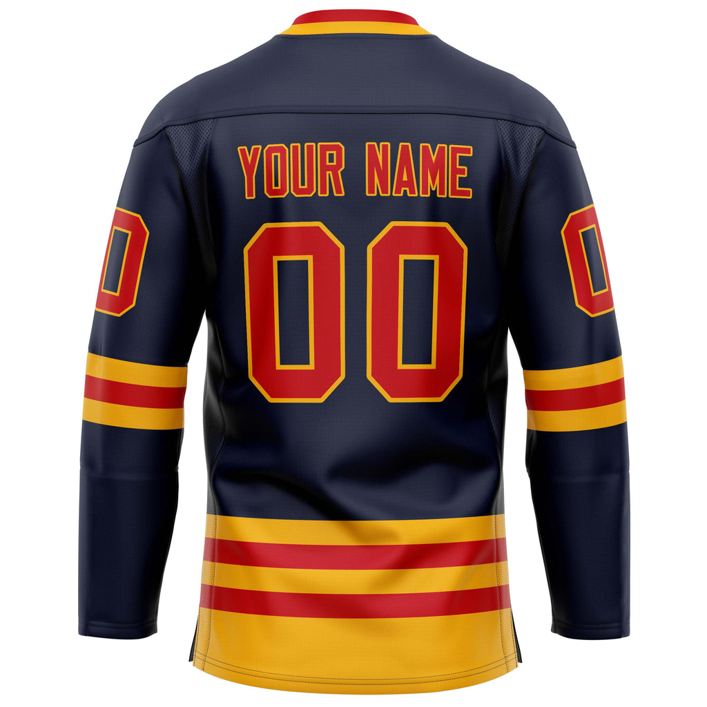 Custom Navy Red Solid Colour Hockey Jersey