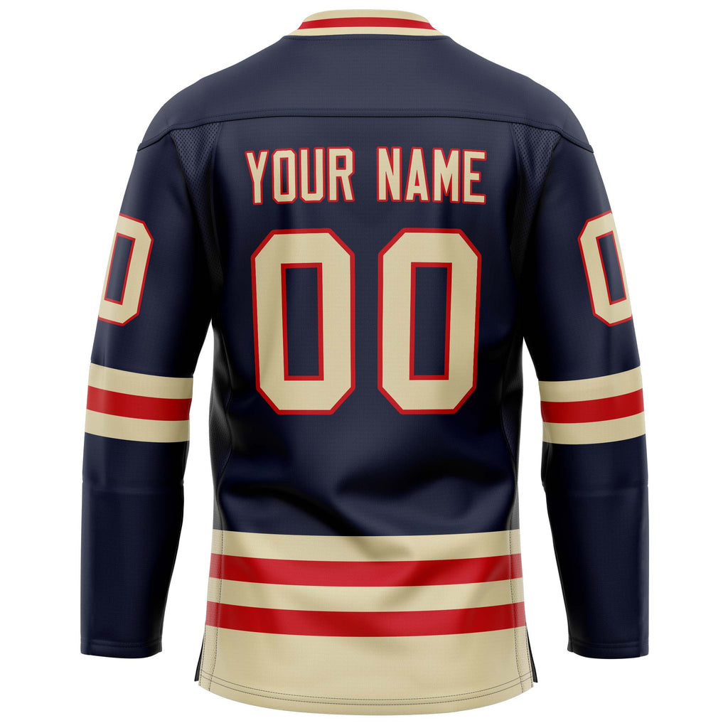 Custom Navy Cream Solid Colour Hockey Jersey