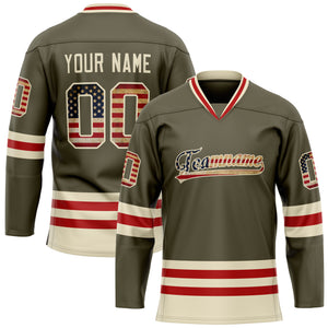 Custom Olive Cream Solid Colour Hockey Jersey