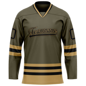 Custom Olive Black Solid Colour Hockey Jersey