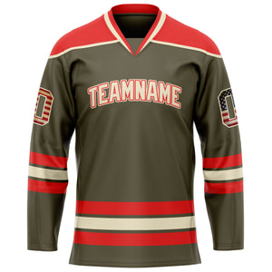 Custom Olive Red Solid Colour Hockey Jersey