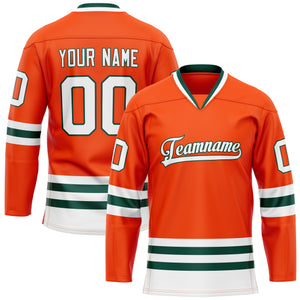Custom Orange White Solid Colour Hockey Jersey