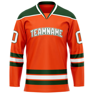 Custom Orange Kelly Green Solid Colour Hockey Jersey