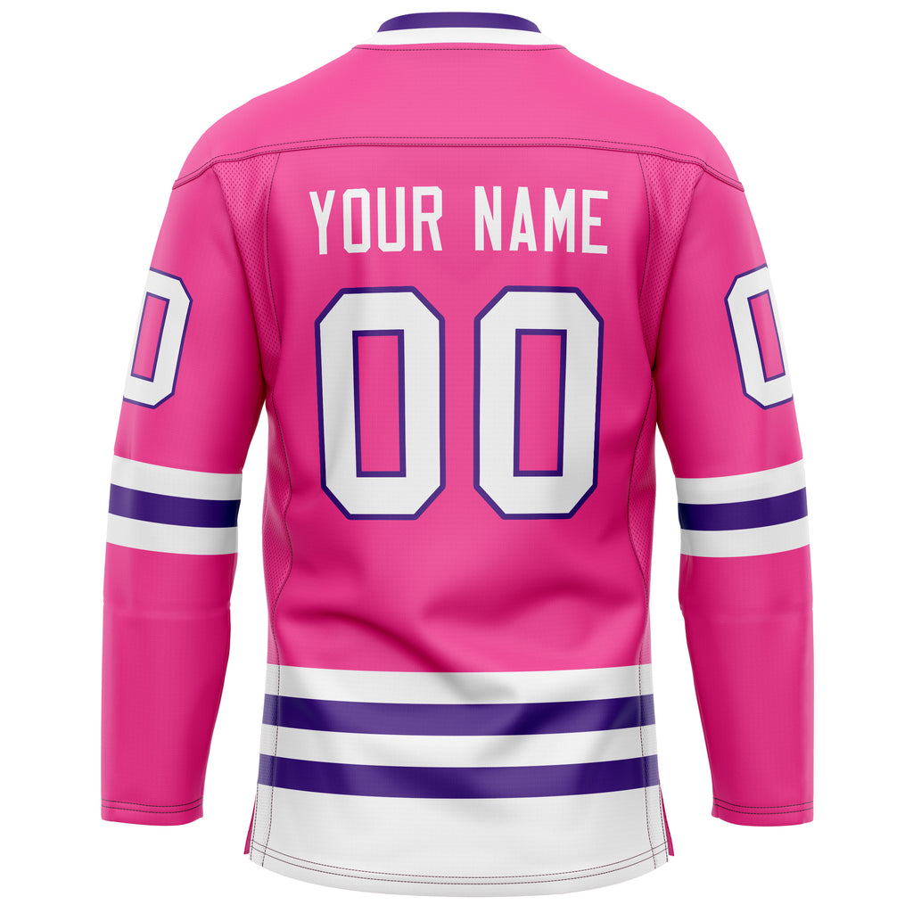 Custom Pink Purple Solid Colour Hockey Jersey