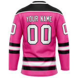 Custom Pink Black Solid Colour Hockey Jersey