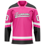 Custom Pink Black Solid Colour Hockey Jersey
