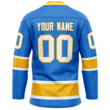 Custom Powder Blue Gold Solid Colour Hockey Jersey