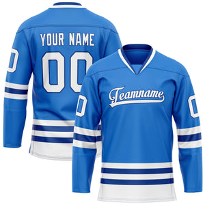 Custom Powder Blue Royal Solid Colour Hockey Jersey
