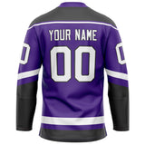 Custom Purple Black Solid Colour Hockey Jersey