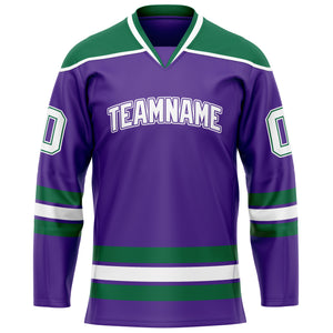 Custom Purple Kelly Green Solid Colour Hockey Jersey