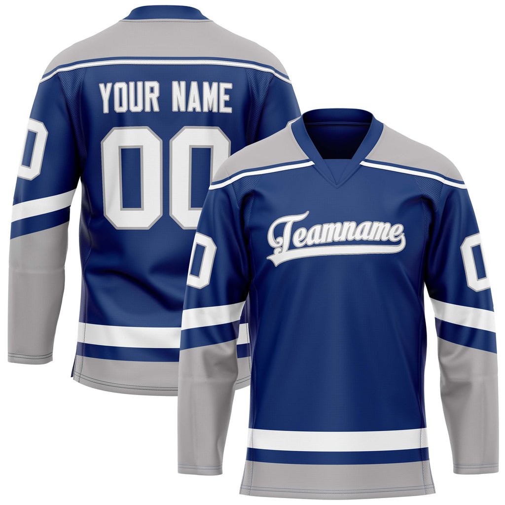 Custom Royal Gray Solid Colour Hockey Jersey