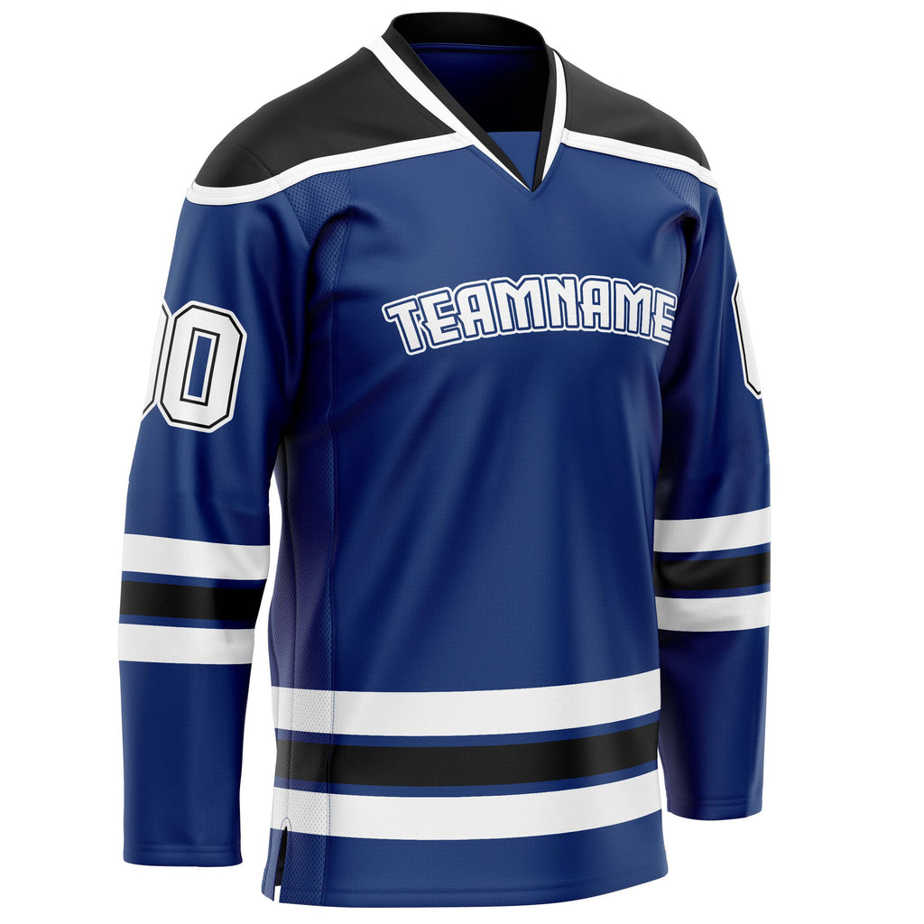 Custom Royal Black Solid Colour Hockey Jersey