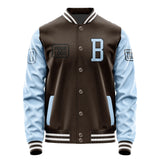 Custom Brown Light Blue Jacket JA010108011817080817