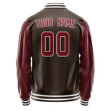 Custom Brown Crimson Red Jacket JA0101150118B31815
