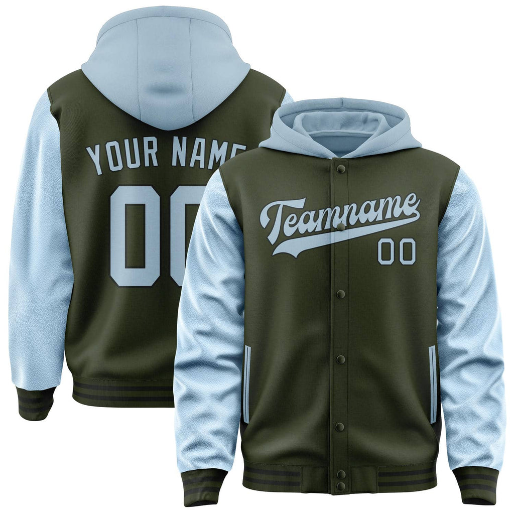 Custom Olive Light Blue Jacket