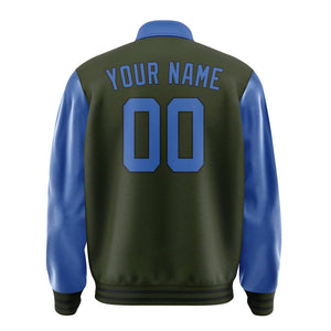 Custom Olive Sky Blue Jacket