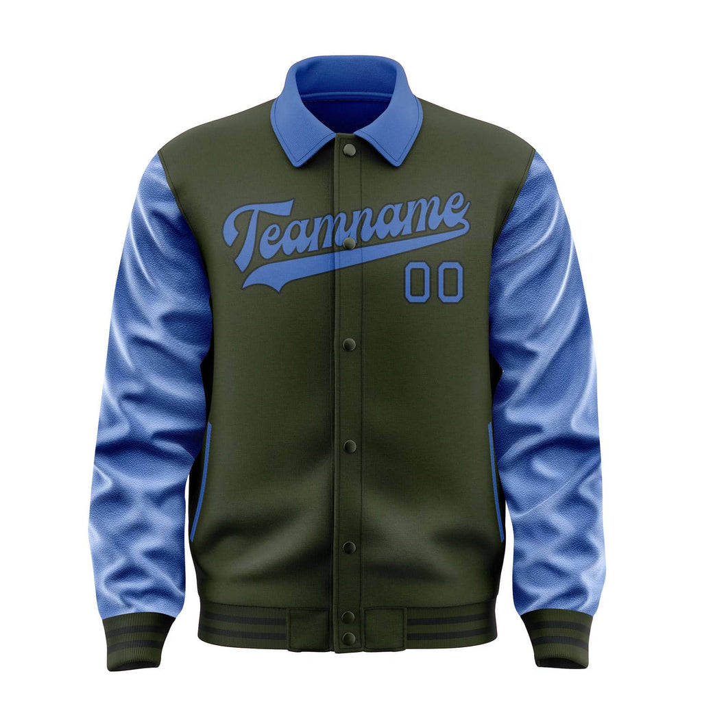Custom Olive Sky Blue Jacket