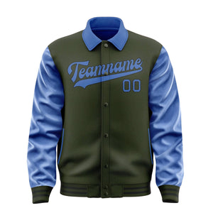 Custom Olive Sky Blue Jacket