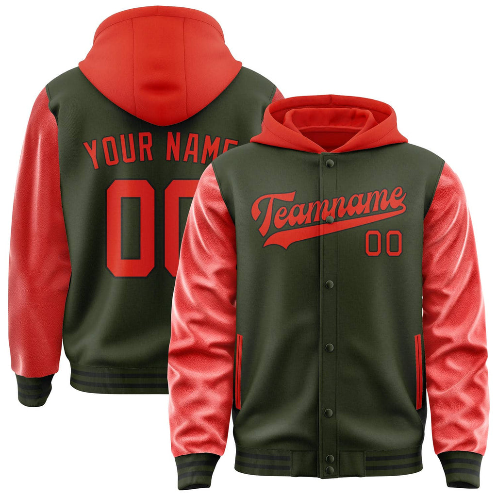 Custom Olive Orange Red Jacket