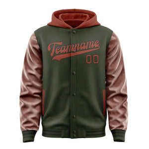 Custom Olive Coral Red Jacket