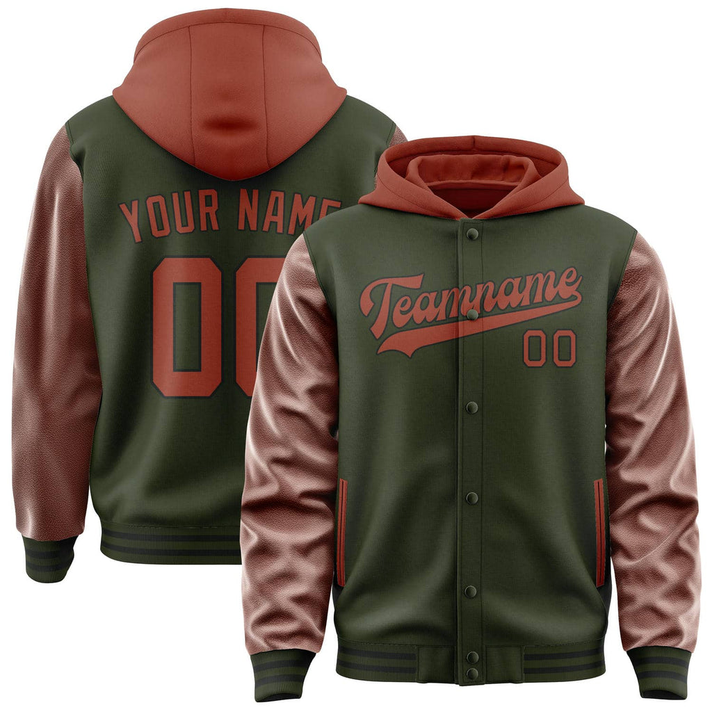 Custom Olive Coral Red Jacket