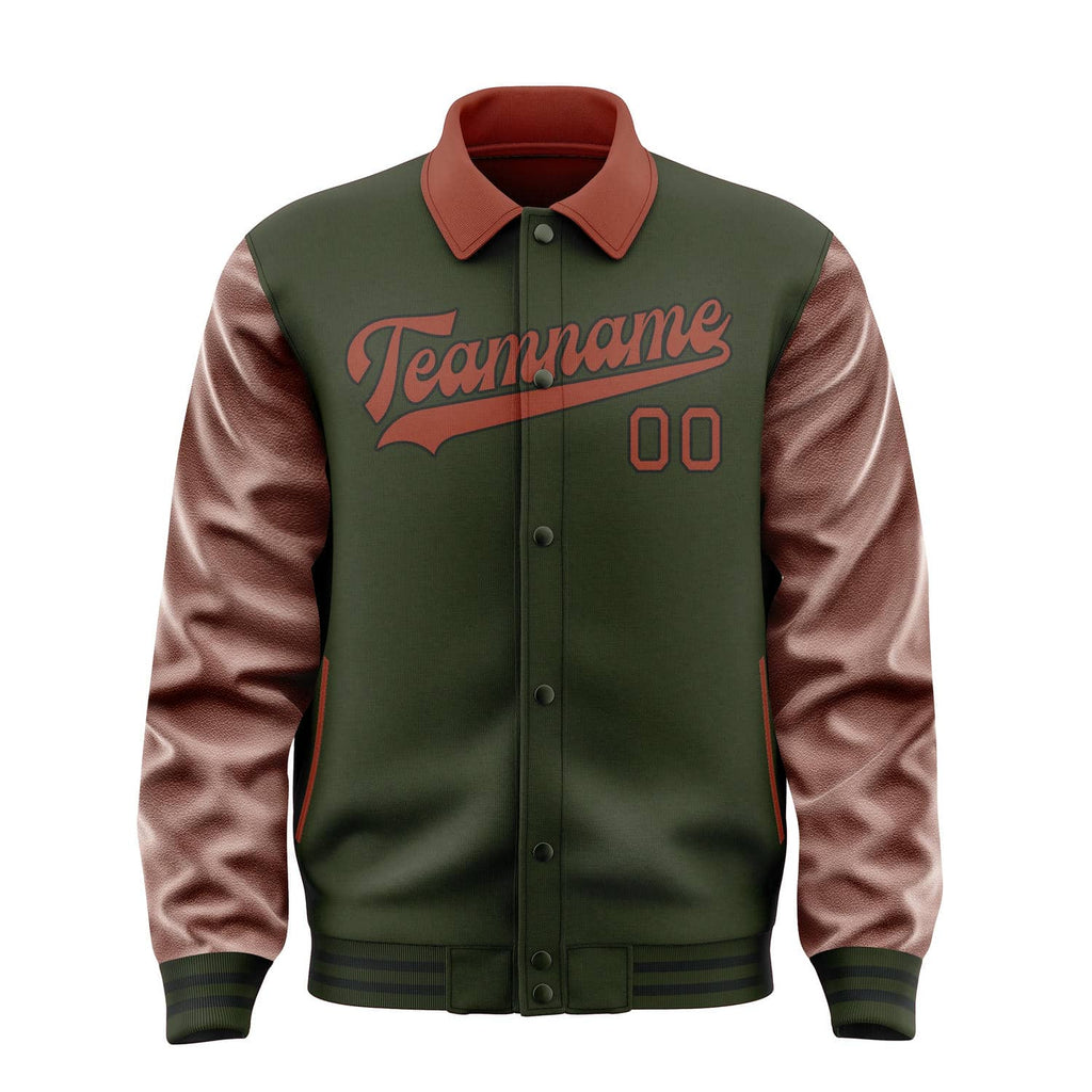 Custom Olive Coral Red Jacket
