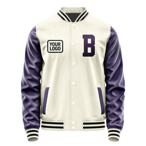 Custom Cream Purple Jacket JA030307031717070717