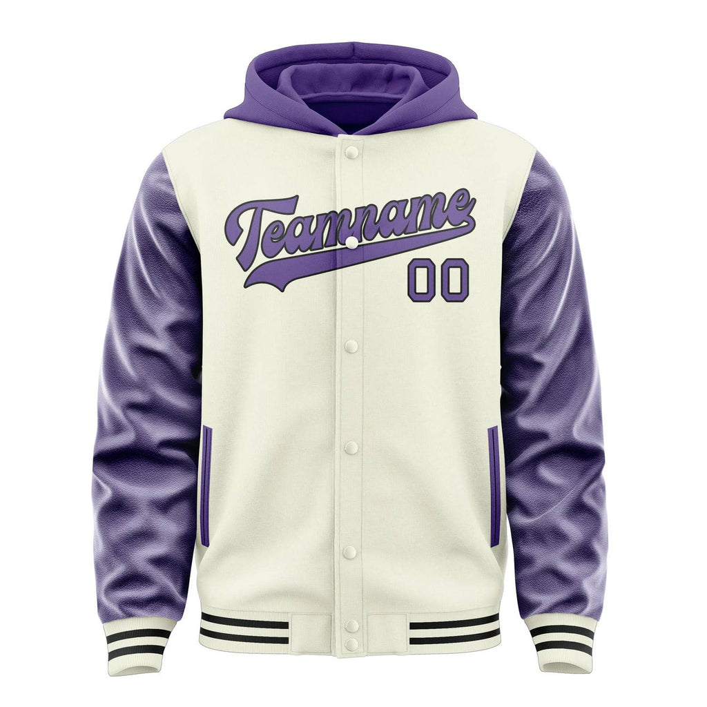 Custom Cream Light Purple Jacket