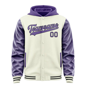 Custom Cream Light Purple Jacket