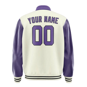 Custom Cream Light Purple Jacket