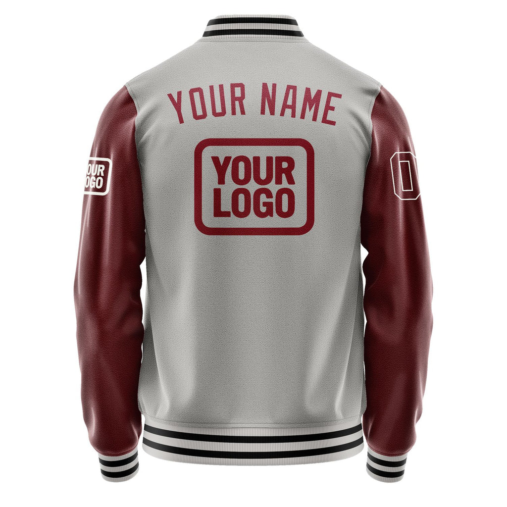 Custom Gray Crimson Red Jacket JA040415041718151518
