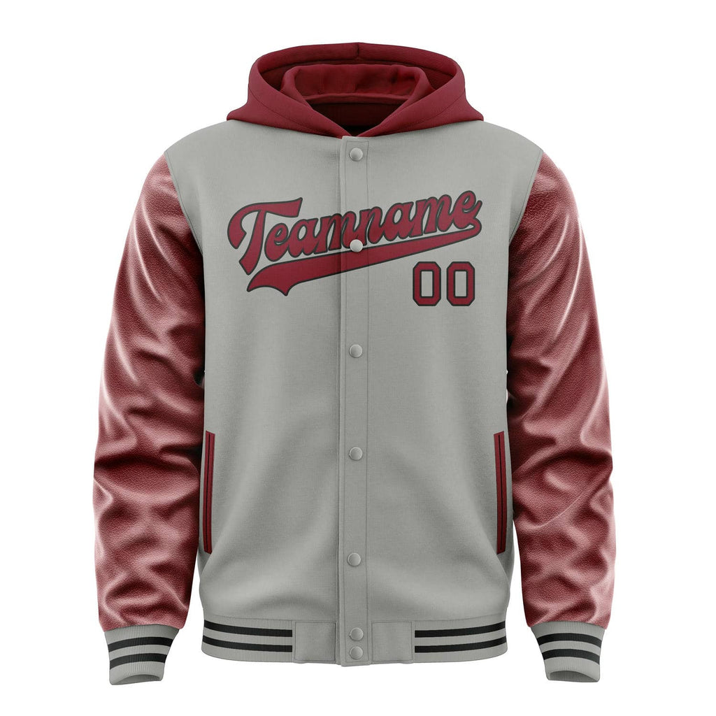 Custom Gray Crimson Red Jacket