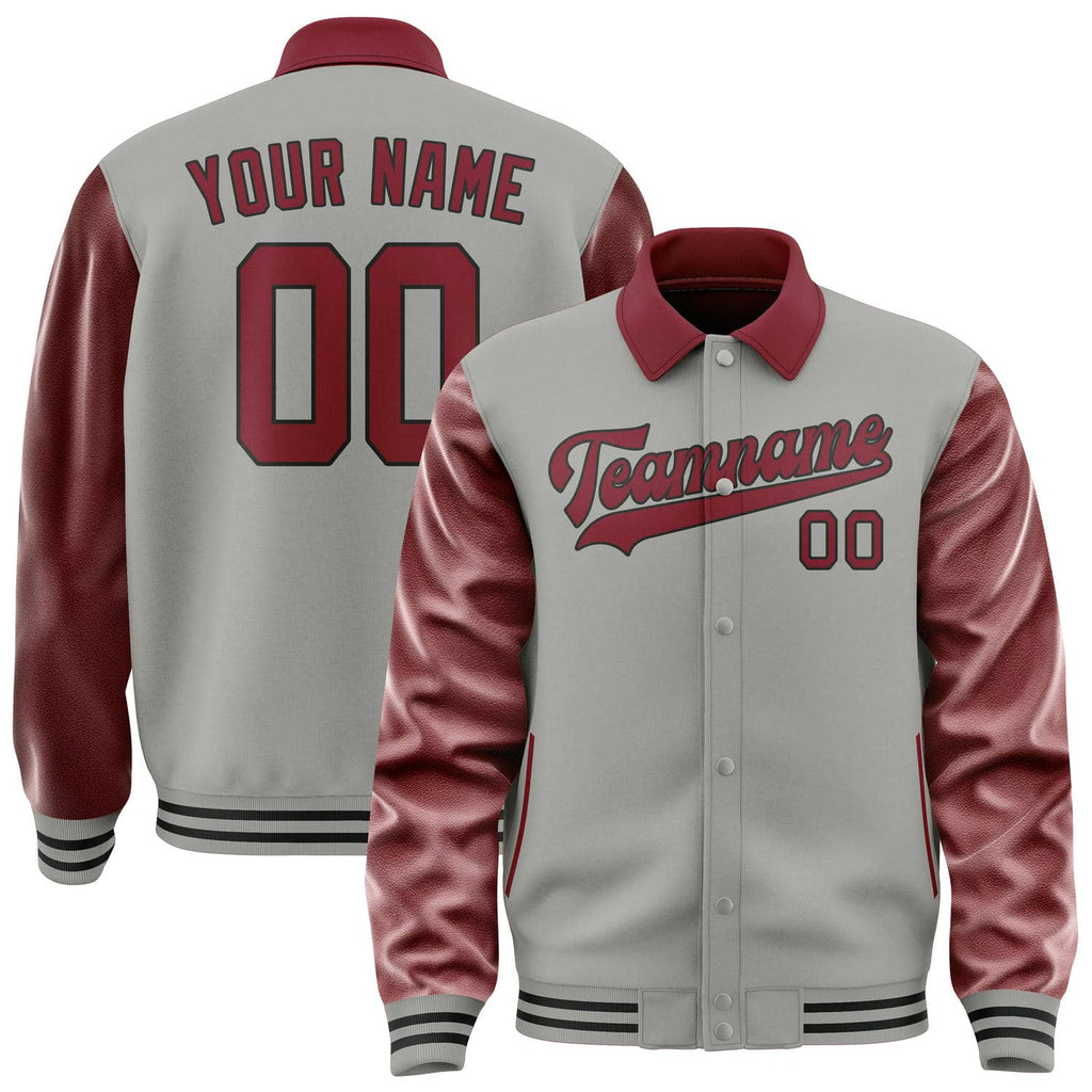 Custom Gray Crimson Red Jacket