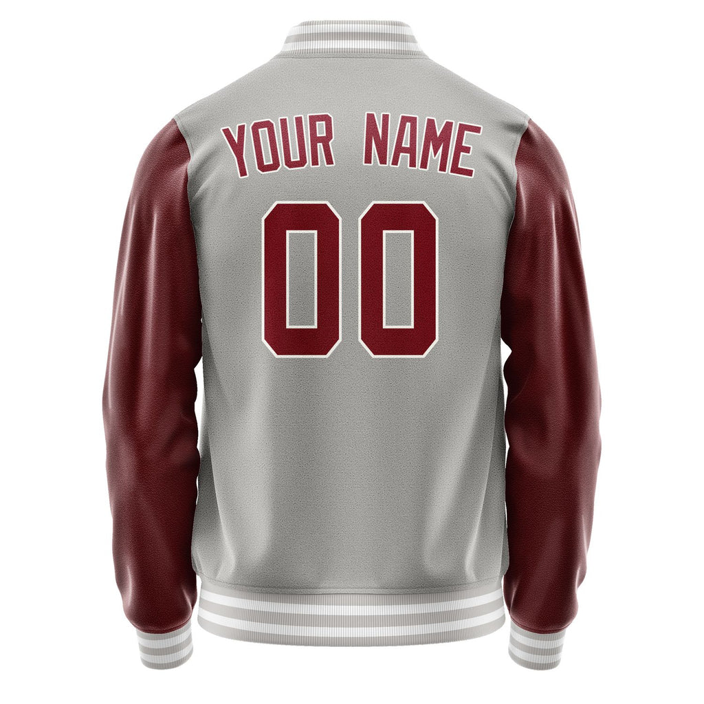 Custom Gray Crimson Red Jacket JA0404150418B31815